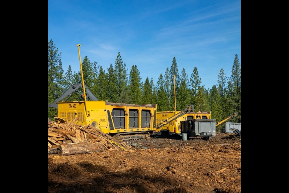 The Tigercat Carbonizer 6040 being used by SCF in the Miller Creek area are owned by SkyTech Yarding.