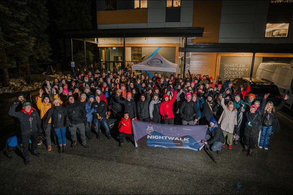 Attendees from last year’s Nightwalk for Hope, which raised more than $40,000 for outreach services offered by the Whistler Community Services Society.