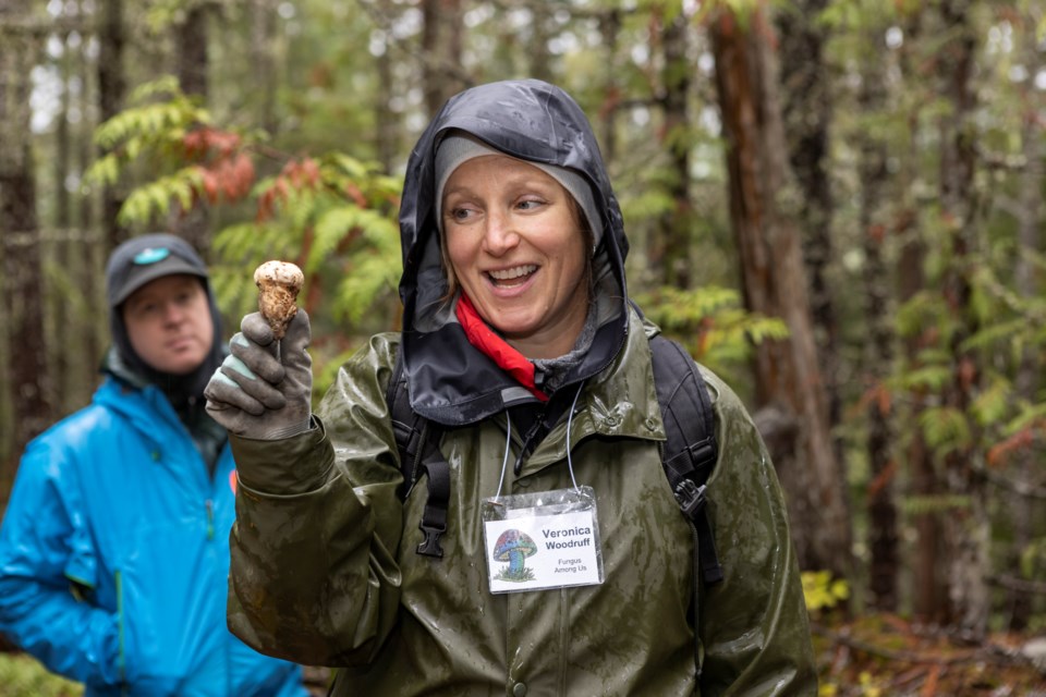 Mushroom expert Veronica Woodruff at the 2021 Fungus Among Us Festival. 