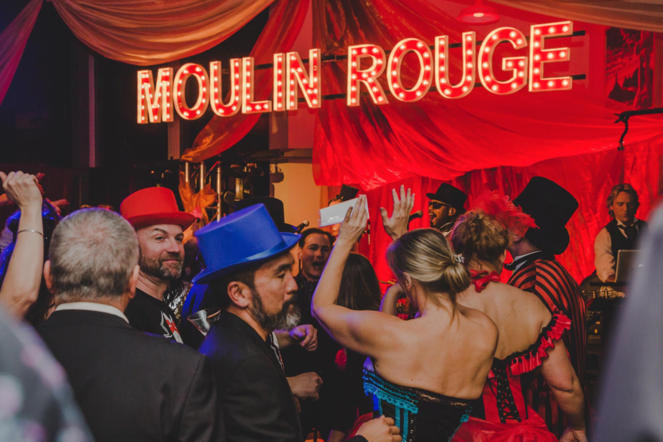 The Whistler Blackcomb Foundation's annual gala has seen several themes throughout the years, including a Moulin Rouge-themed event, pictured. 