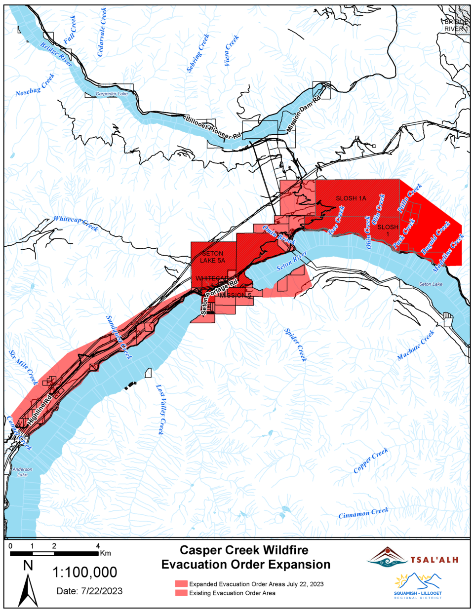 casper-creek-expanded-evacuation-order-july-22-2023map