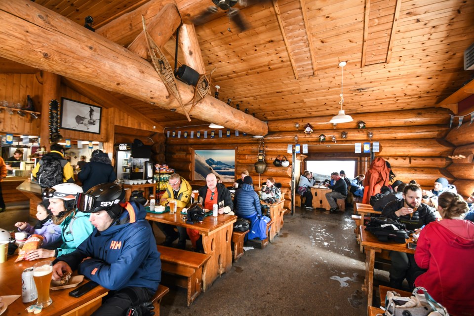 The interior of Blackcomb Mountain's Horstman Hut.