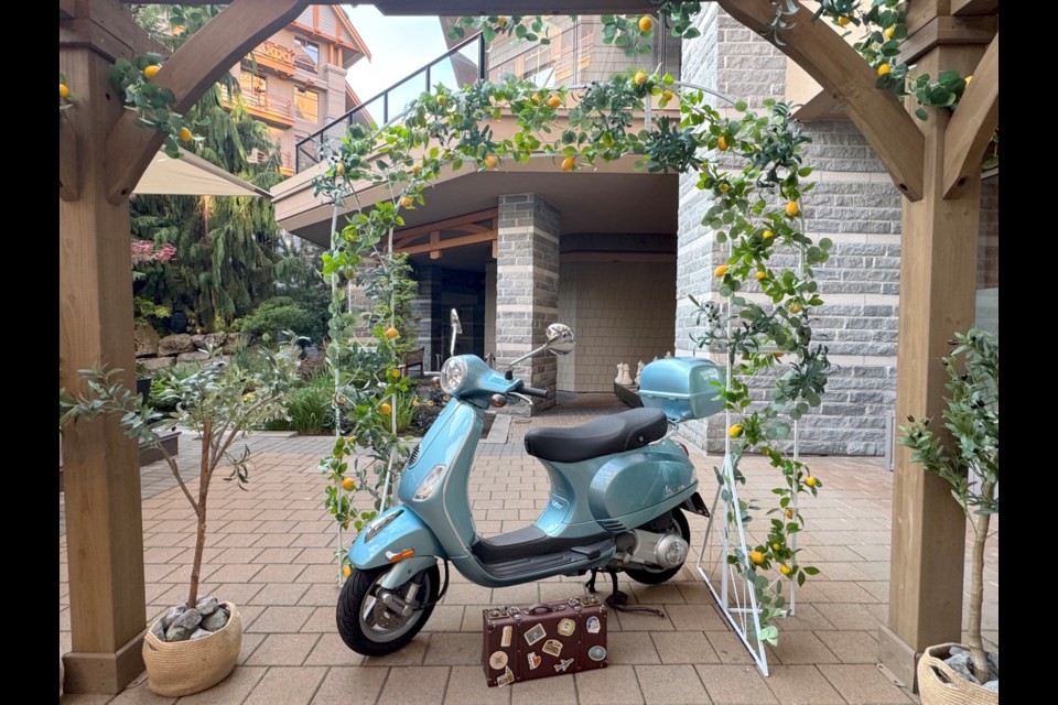 Extra touches include a vespa photo booth to commemorate an evening of relaxation.