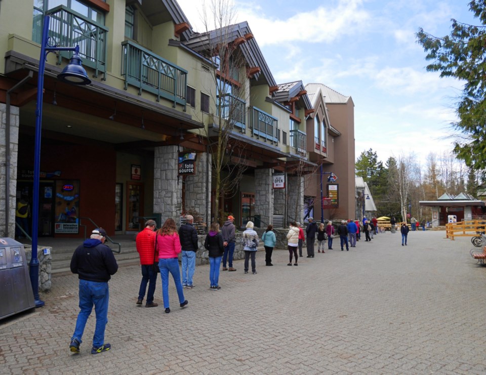 whistler village coronavirus vaccine lineup - April 6 2021