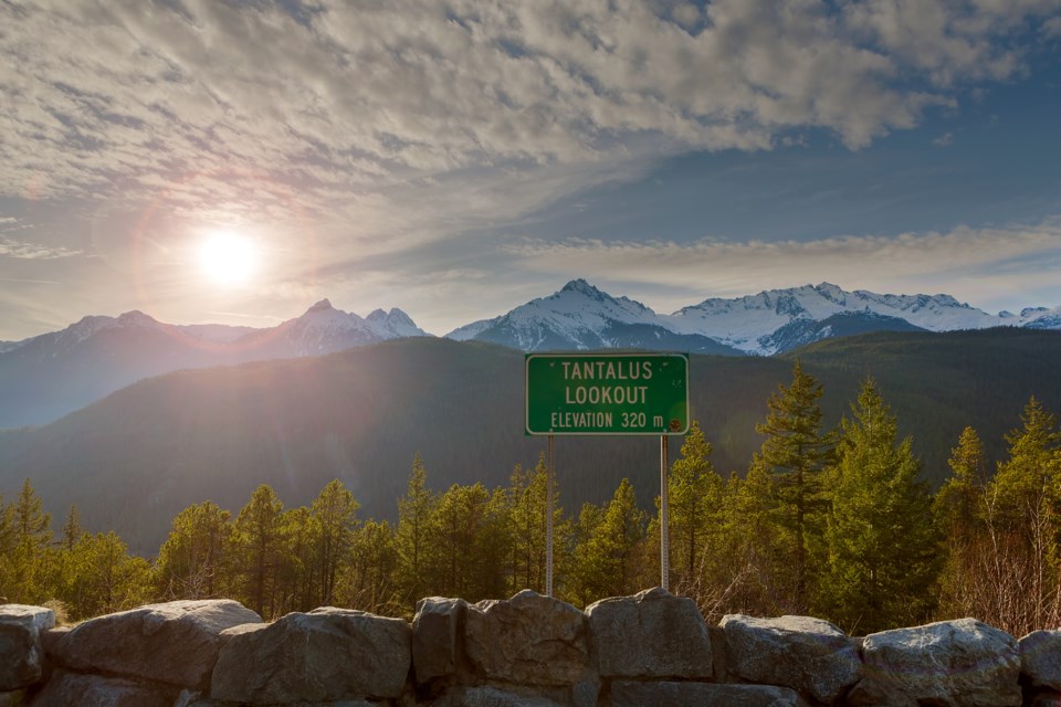 Tantalus Mountain lookout Sea to Sky highway between Squamish Whistler British Columbia.