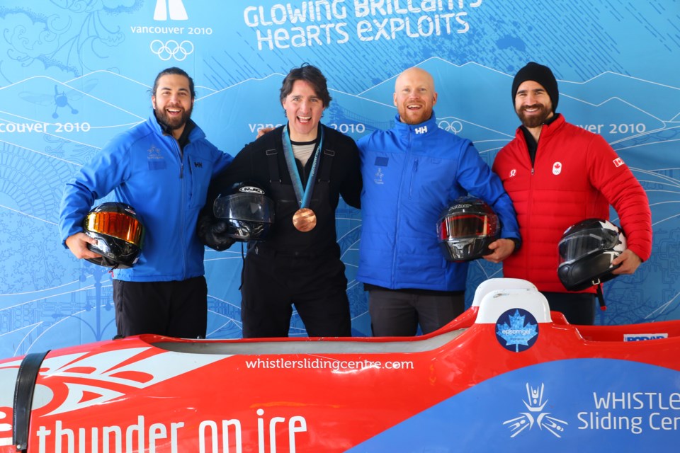 Justin Trudeau Whistler Sliding Centre bobsled