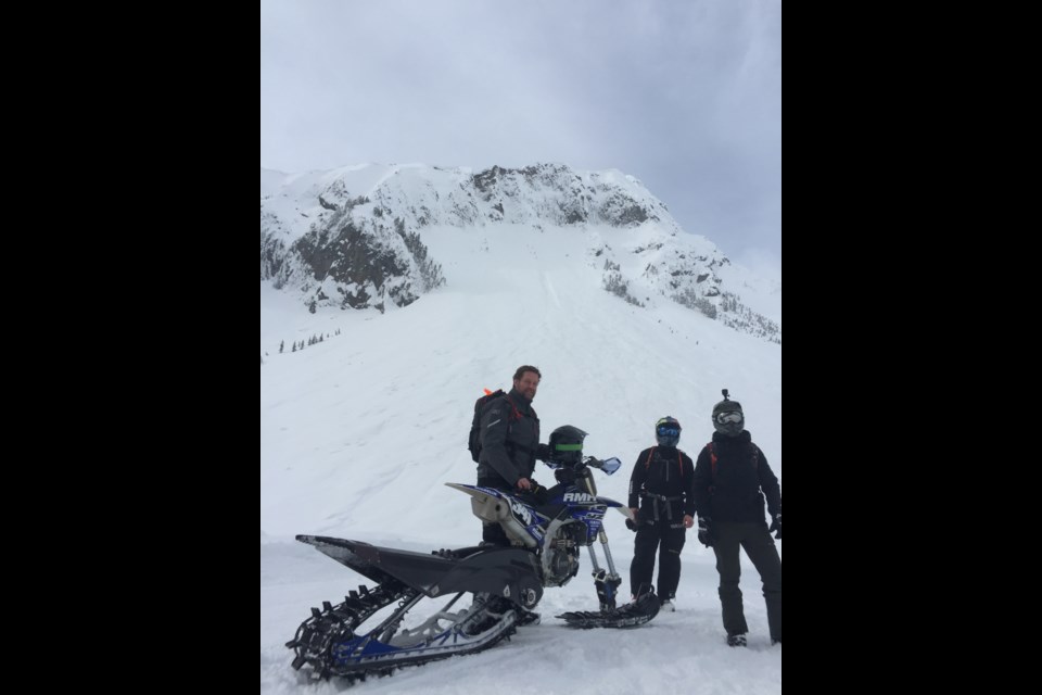 Philippe Devos snowbiking prior to suffering a debilitating spinal injury in Whistler's backcountry.