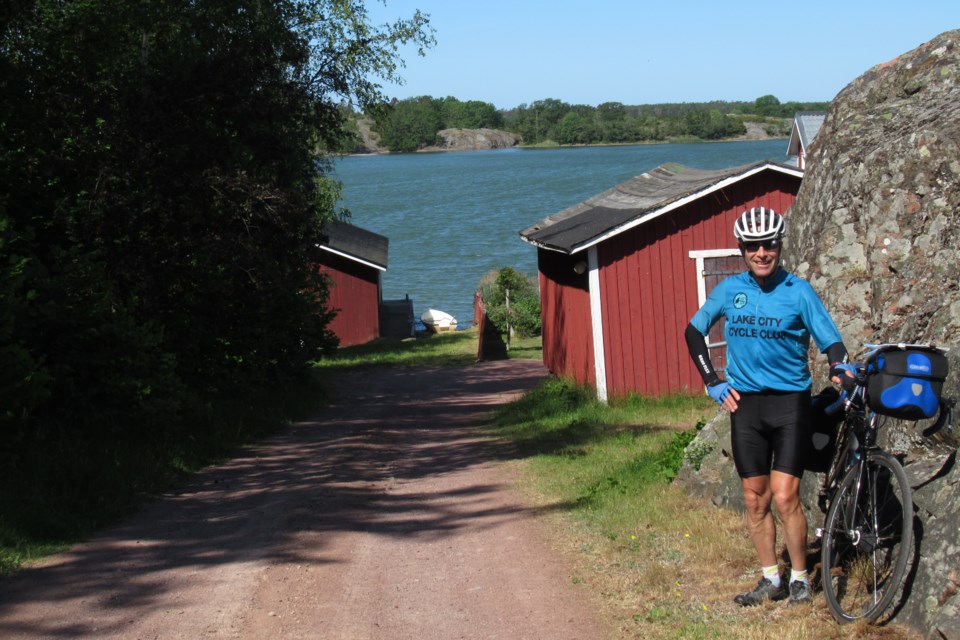 Whistler’s Tom DeMarco in Mariehamm, where he reached 400,000 lifetime kilometres cycled.