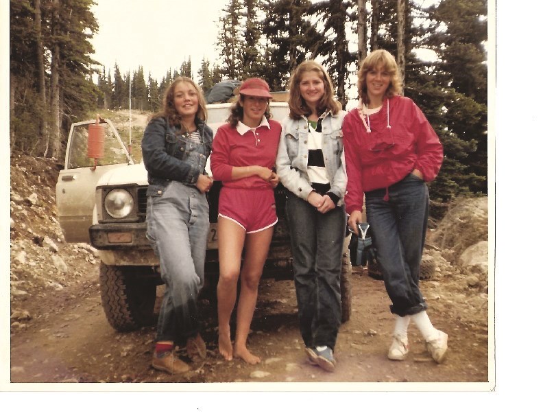 Justine Frazee, Louise Krival, Nancy Brown and Denise Brynelsen are pictured on Blackcomb in 1980, the year the mountain opened for business and the year the four friends graduated from their respective high schools. 