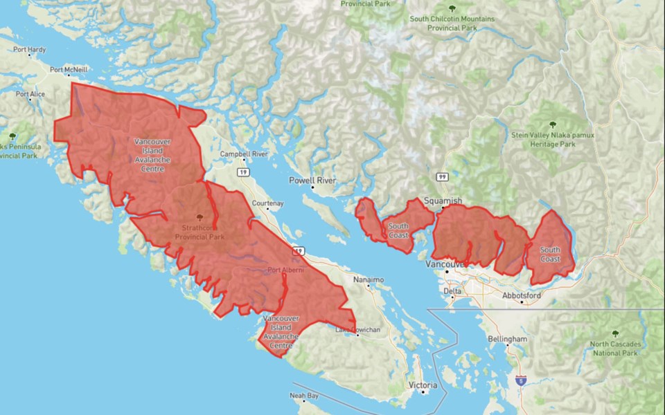 Avalanche Warning Sea to Sky feb. 1 2021