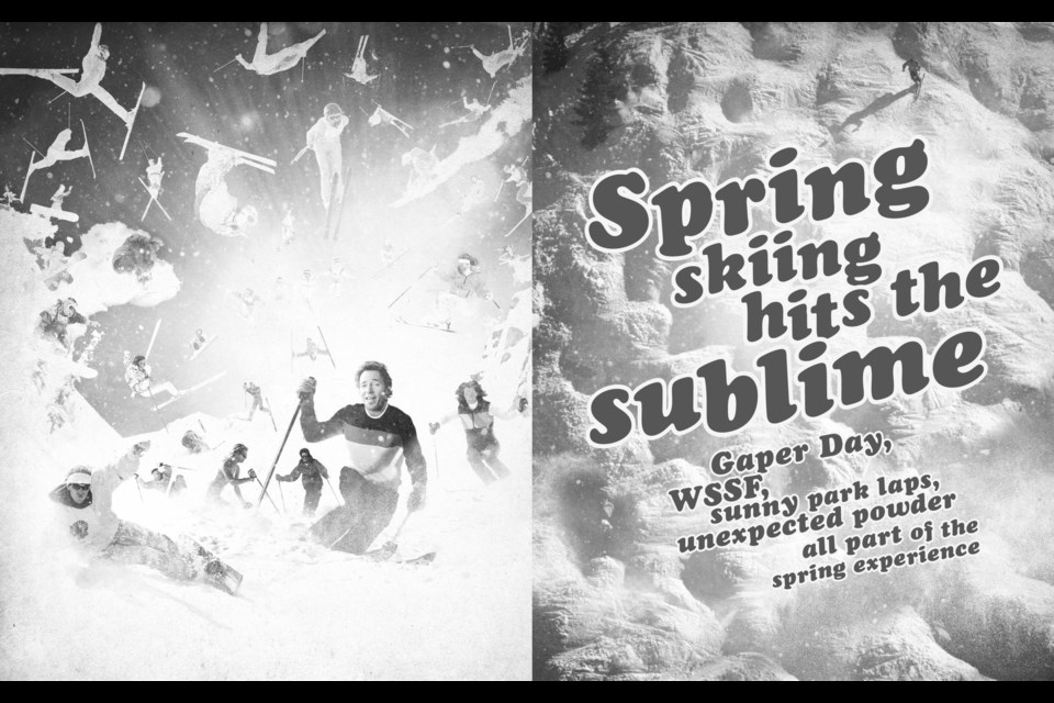 Spring skiing hits the sublime.
Gaper Day, WSSF, sunny park laps, unexpected powder all part of the spring experience  