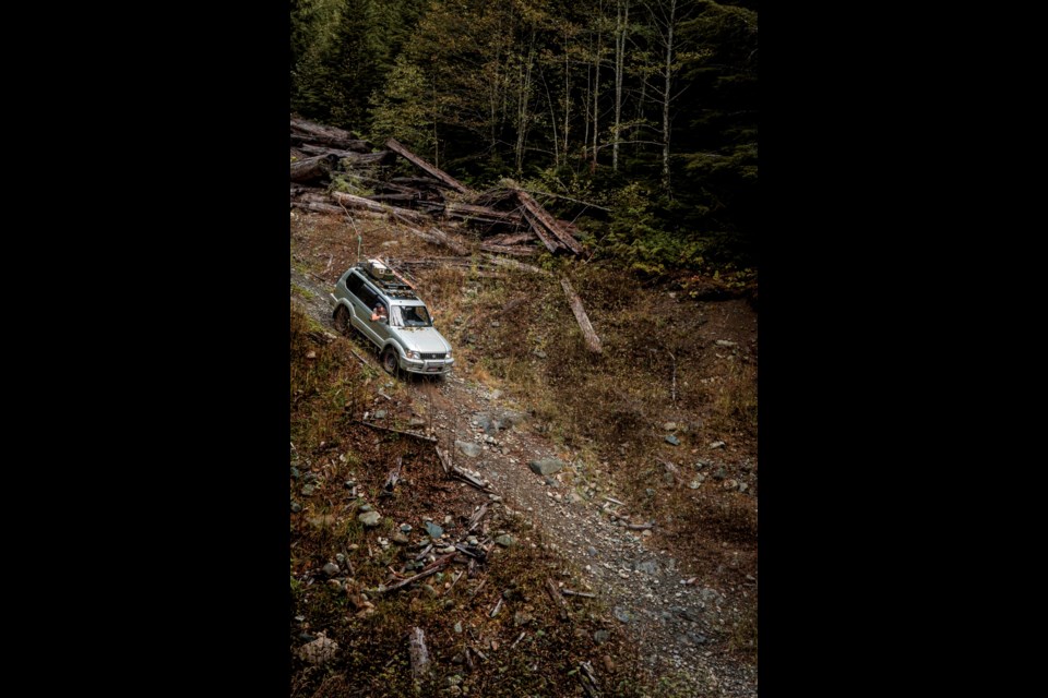 Trusting their guidebook and the advice of locals, Whistler ultra-runners Charles Reynolds and Nina Hills ventured into a remote trail network on the northern end of Vancouver Island, only to get their new SUV stranded in the dense bush. 
PHOTO SUBMITTED
