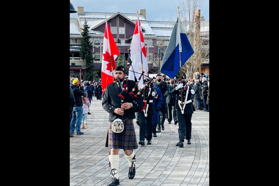 Whistlerites paid their respects this Remembrance Day both in person and online, with a couple of hundred people attending the Cenotaph for the service Nov.11.