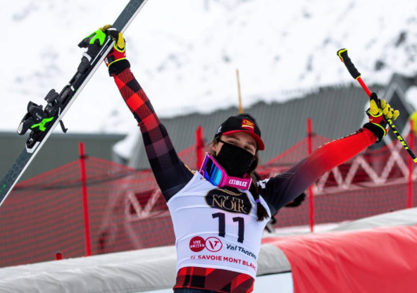 Marielle Thompson skied her way to three podiums in four races this December - Photo by GEPA Pictures:Courtesy of Alpine Canada