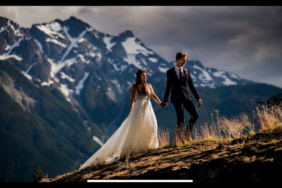 WEDDING BELLS Congratulations to Pique’s arts editor and assistant editor Alyssa Noel, who tied the knot with Darren Veres in a stunning ceremony in Pemberton last Wednesday, July 15. Your Pique family wishes you both a lifetime of love, happiness and hiking! 
Photo by Logan Swayze 