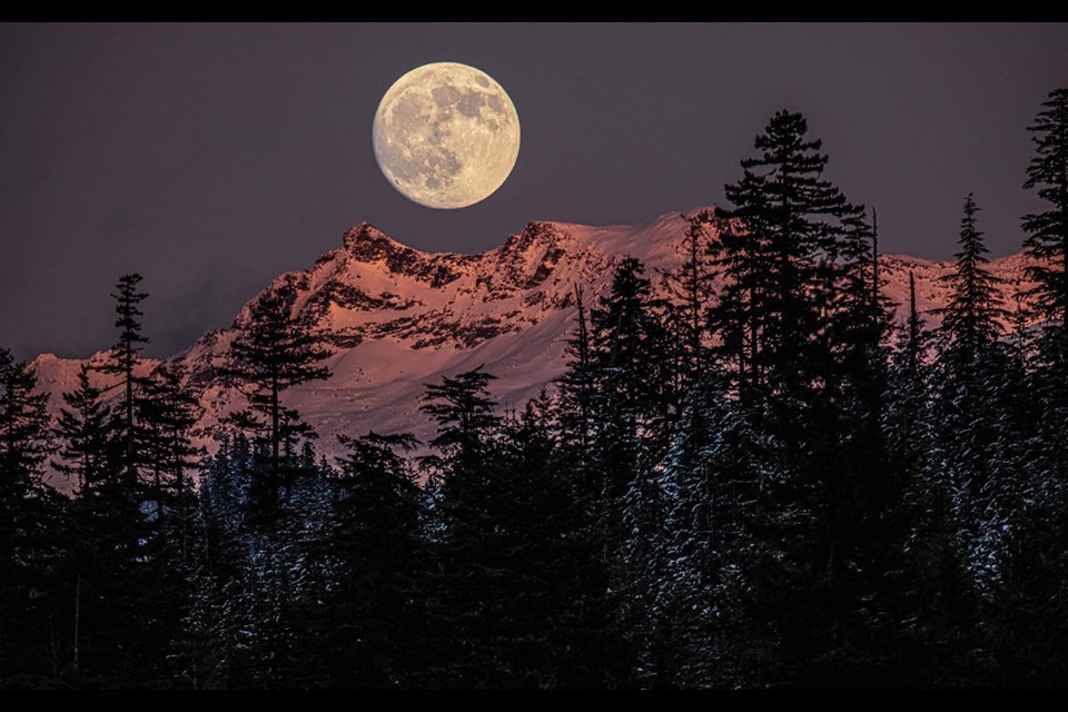 MOUNTAIN MOONRISE The full moon over Whistler Mountain on Dec. 28. 