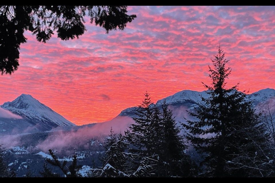 SWEET SUNRISE Early risers were treated to a rare, stunningly bright sunrise in Whistler on Saturday, Jan. 9, as seen from Alpine Meadows.