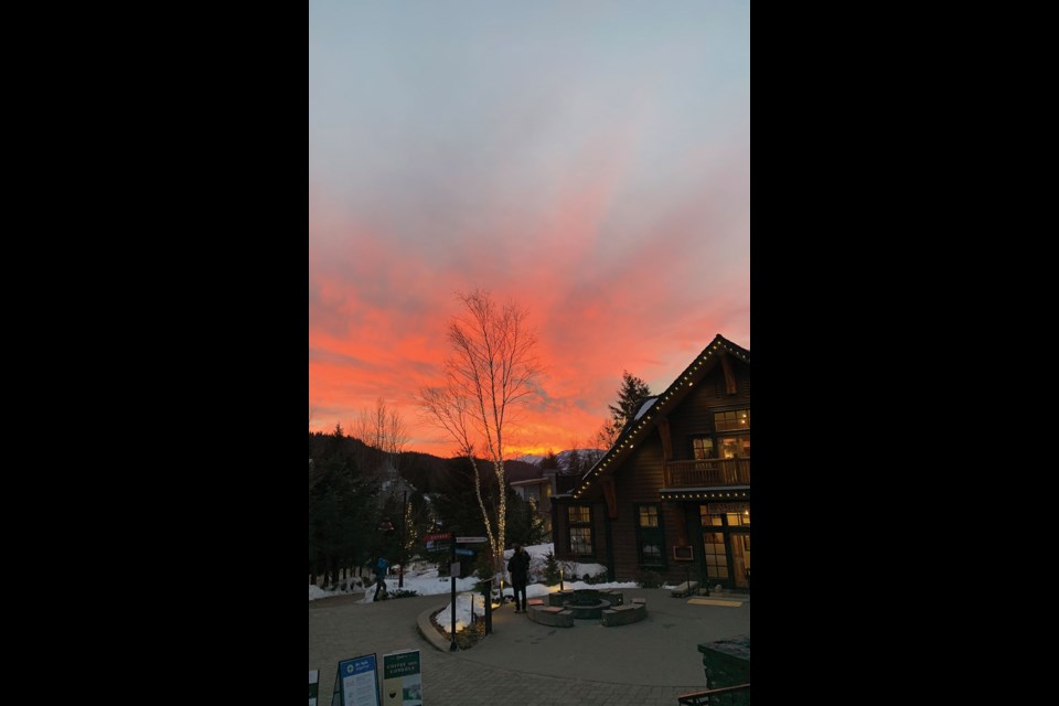 CREEKSIDE SUNSET Clear skies at the end of January meant this bright display over Whistler, as seen from Creekside last week.