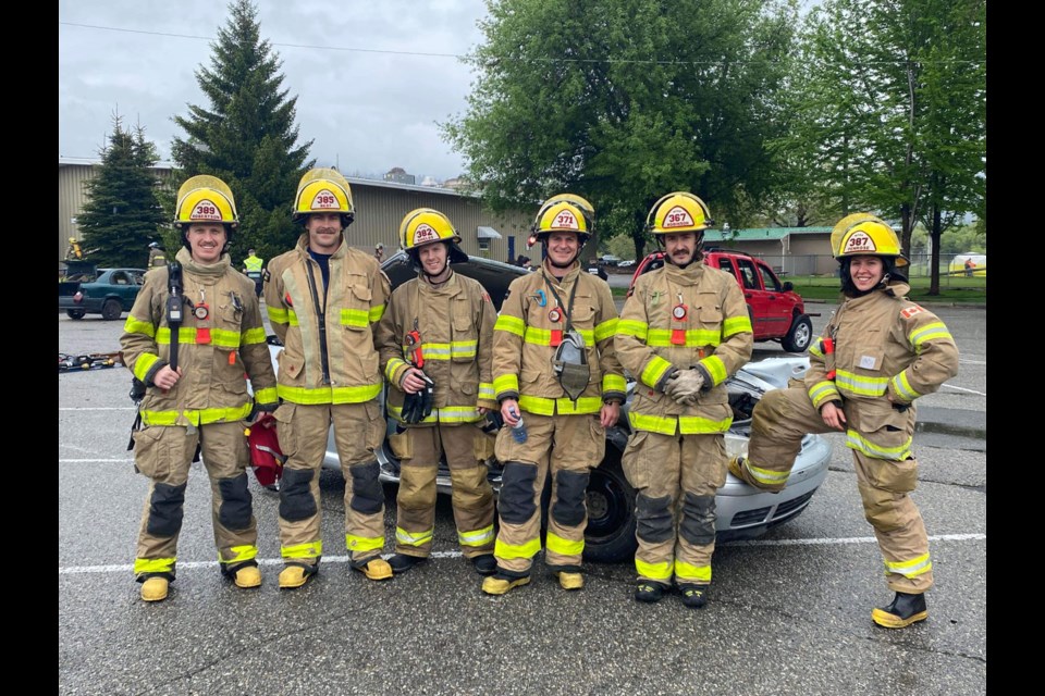 HEATING UP Firefighters from the Whistler Fire Rescue Service attended a spring training session in Oliver earlier this month.