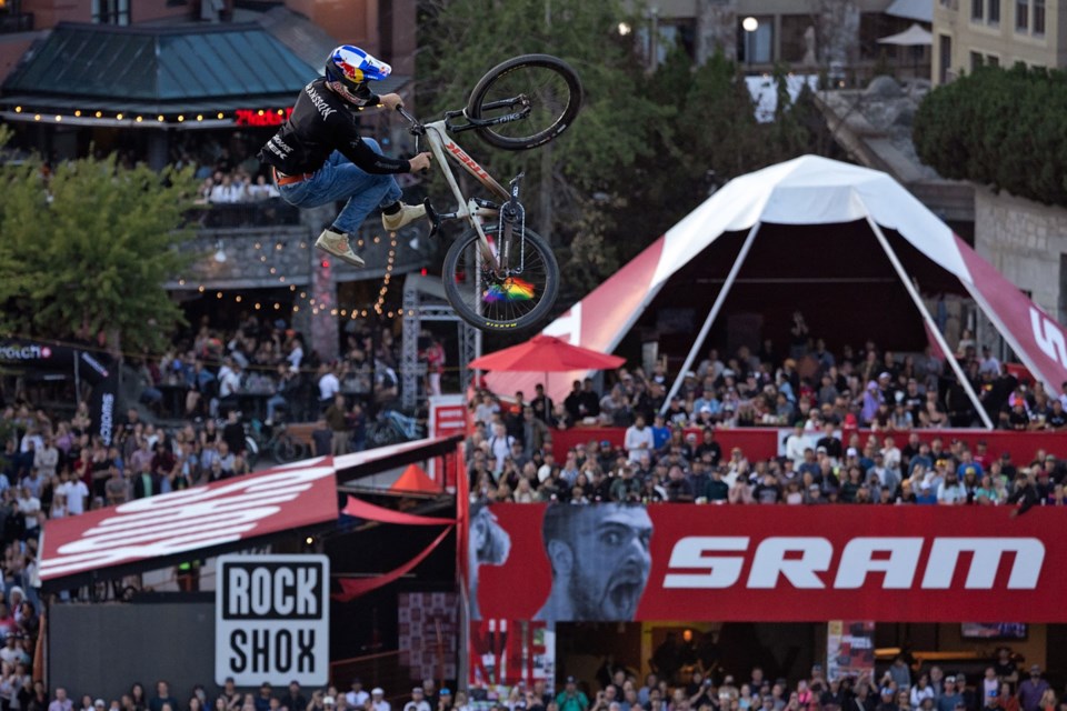 JOY TO THE WORLD Despite lengthy weather delays, the massive crowd patiently stuck around on Saturday afternoon, July 29—or rather, evening—to watch Red Bull Joyride slopestylers like returning champ Emil Johansson throw down in the Boneyard. 