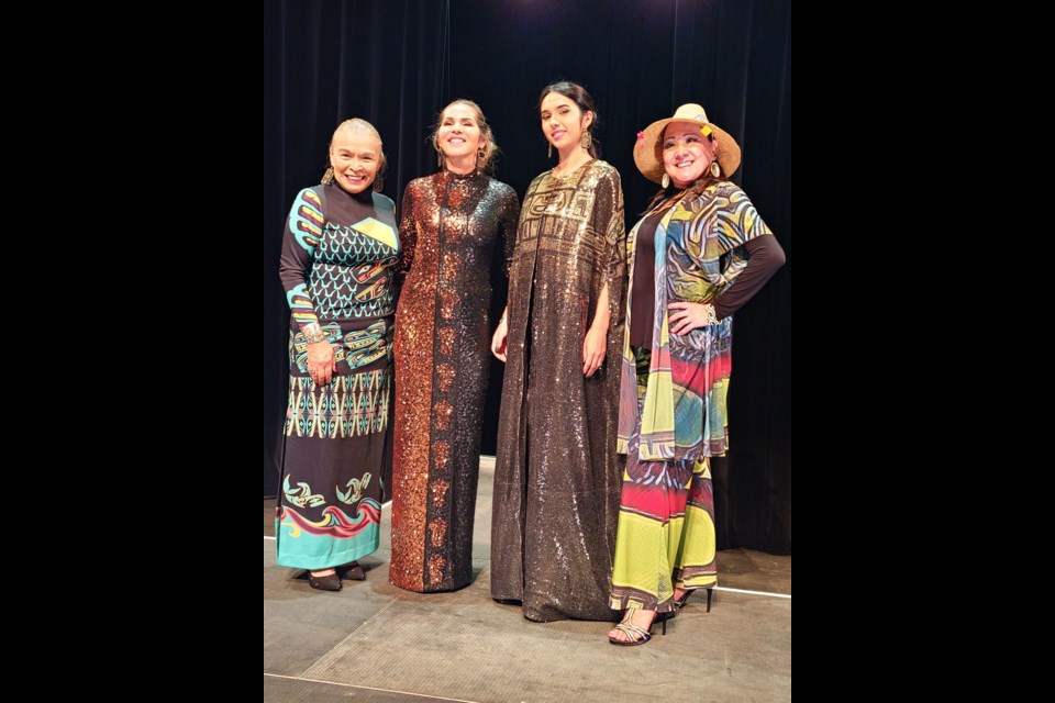 SPIRIT SISTERS Sisters in Spirit organizer Linda Epp (right) and Indigenous fashion designer Himikalas Pamela Baker (left) at Arts Whistler’s Spirits Rising Fashion Show on Oct. 5. 