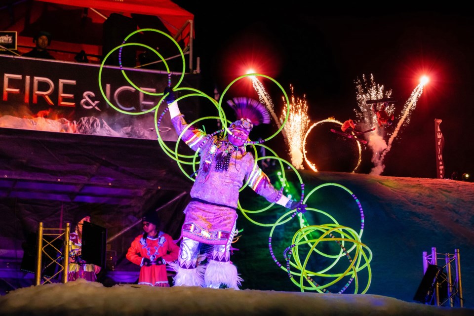DAZZLING DISPLAYS. Fire and Ice kicked off at Skiers Plaza Jan. 5 and runs until March 9 on Sunday evenings. The free show features pyrotechnics, music and live entertainment. 