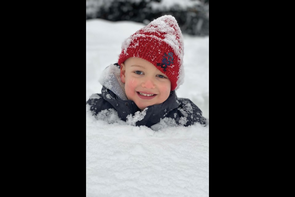 NECK DEEP Harrison McKinney, five, finds out just how fun a powder day can be on Sunday, Jan. 2. 