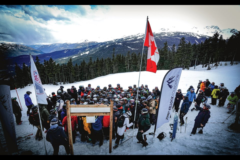 JONNY’S WEEKEND A crew of more than 100 friends, family and Whistler Mountain Ski Club (WMSC) coaches and athletes were finally able to gather to celebrate the life of WMSC coach Jonny Kellock earlier this month, following his passing from cancer in January 2021 at the age of 29. “Jonny’s weekend” included an informal Dual Slalom set up on the Dave Murray National Training Centre, as well as a group ski down to the “Beauty Can Start” on lower Ptarmigan where the Whistler Mountain Ski Club officially renamed Beauty Start to “Jonny’s Start.” 
