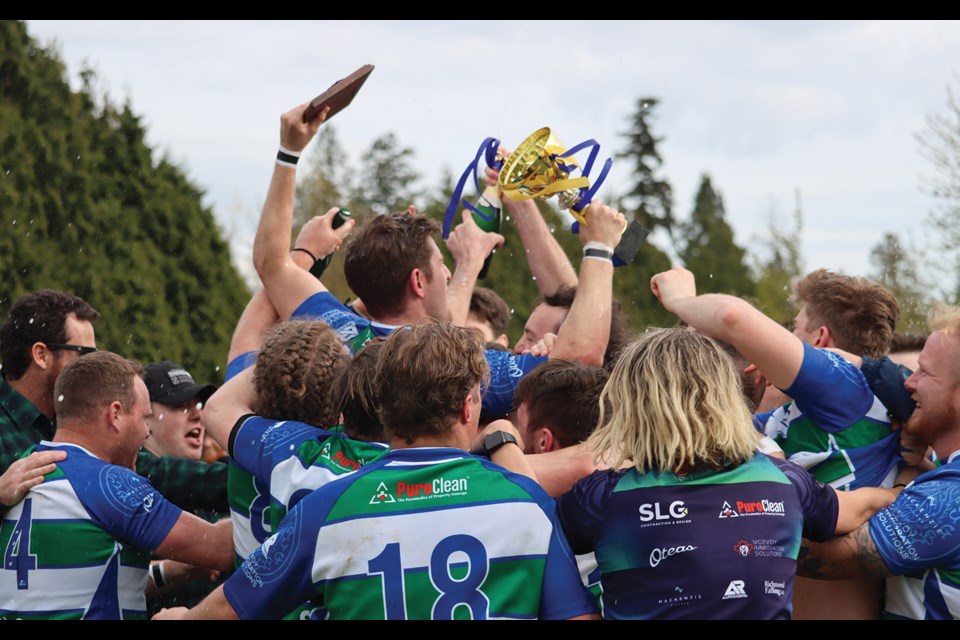 CHAMPION STATUS The Sea to Sky’s Axemen Rugby Club won 30-15 against the Surrey Beavers at South Surrey Athletic Park on Saturday, May 7 to take the BC Rugby Division 2 grand final championship title.