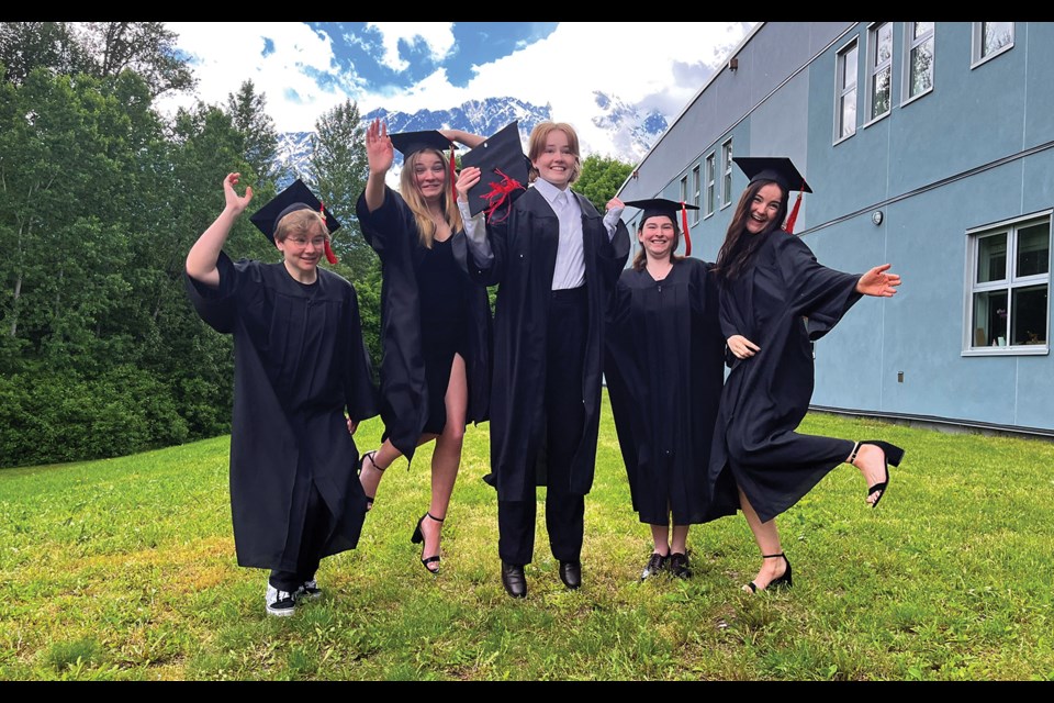 PROM NIGHT A group of Pemberton Secondary grads celebrate their prom with a classic jump shot. Congratulations Sea to Sky graduates!  