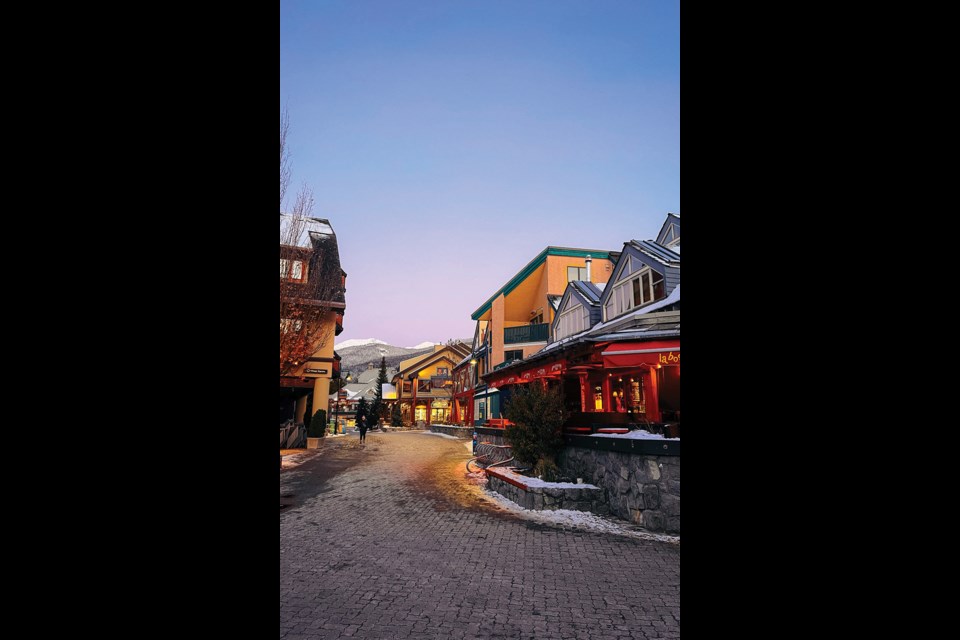 VILLAGE VIEWS Dead season was in full effect in Whistler Village on Tuesday afternoon, Nov. 8, as the post-daylight-savings sunset glowed over the empty stroll. 