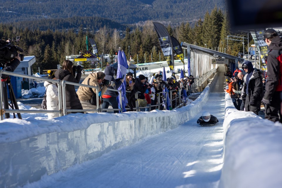 ROYAL DESCENT Prince Harry, the Duke of Sussex, tries his hand at skeleton at the Whistler Sliding Centre on Feb. 15. Prince Harry and wife Meaghan Markle were in B.C. to mark one year until the 2025 Invictus Games. 