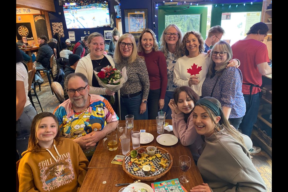 FAREWELL FRIENDS Friends and family gather to say farewell to longtime Whistler locals, Pina and Curtis, who are moving on to their new home. 