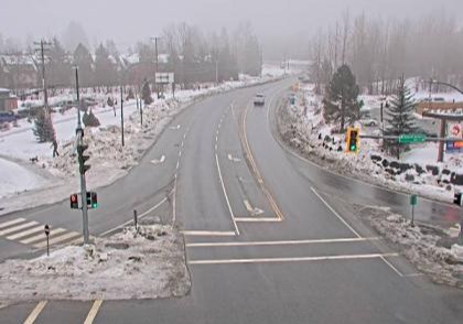 Hwy 99 in Pemberton at Portage Rd, looking east. Jan. 9, 2023. 