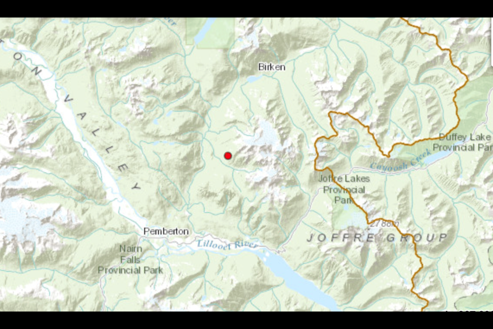 The СƵ Wildfire Service estimates the Spetch Creek fire burning north of Pemberton is about 17 hectares in size. 