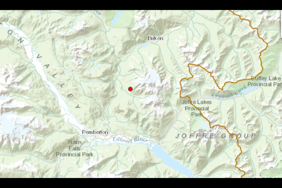 The BC Wildfire Service estimates the Spetch Creek fire burning north of Pemberton is about 17 hectares in size. 