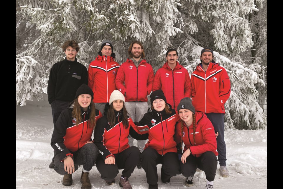 Trinity Ellis (bottom left) and Natalie Corless (middle left) are two Sea to Sky lugers currently on Canada's senior national team. 