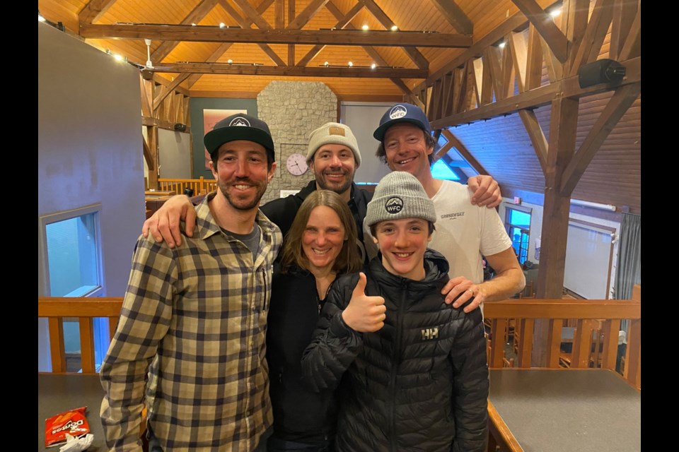 Whistler Freeride Club athlete Carden Tomic (far right, front row) with his coaches.