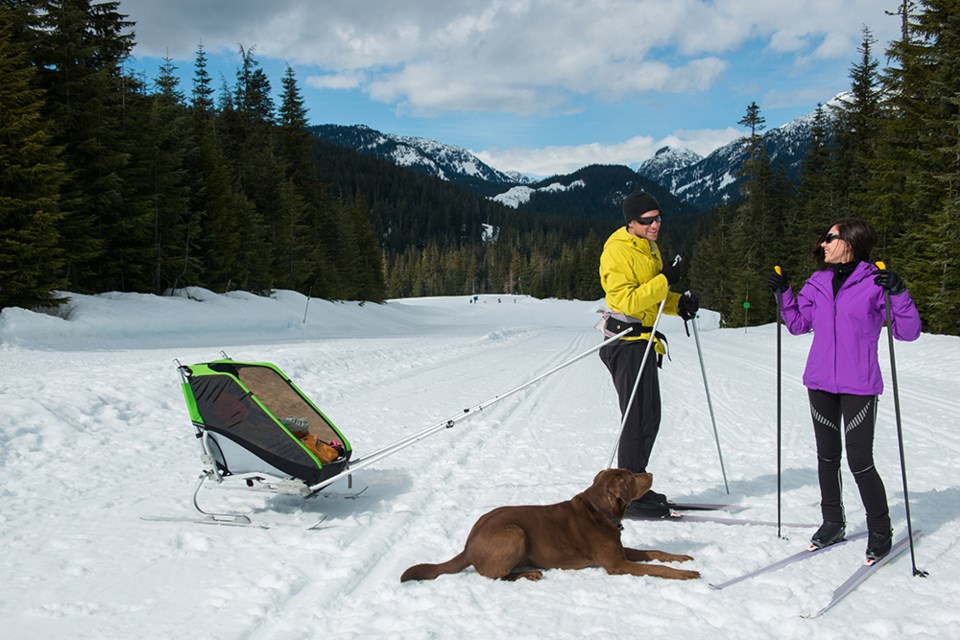 Cross-country skiing in Whistler. 