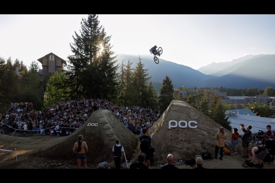 Eddie Reynolds goes airborne at the 2025 Whistler Whip-Off. 