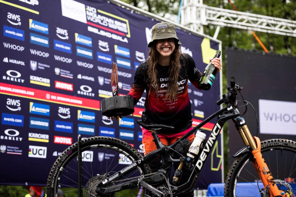 Elly Hoskin became the first Canadian woman to win an Enduro World Cup on May 16 in Bielsko-Biala, Poland.