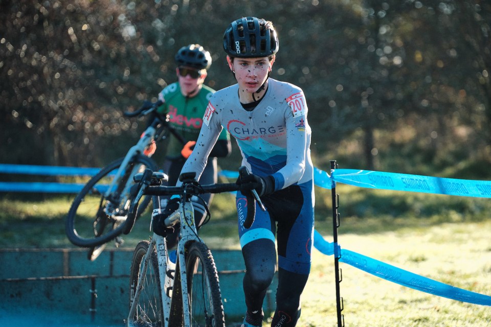 Pemberton cyclocross rider Ethan Wood on course. 