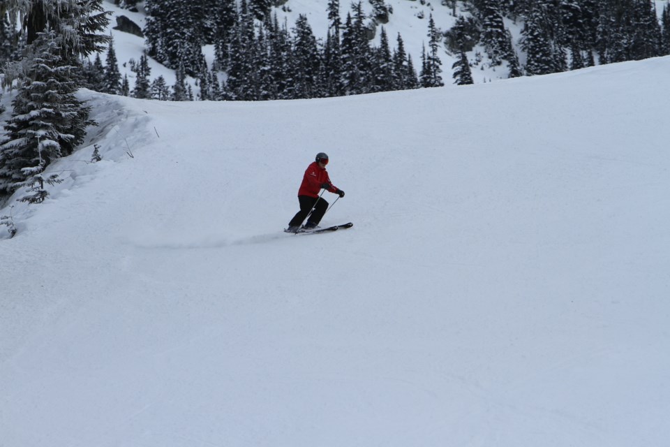 Ninety-seven-year-old Gerry Reynolds is still a frequent sight on the slopes of Whistler Blackcomb in 2024.