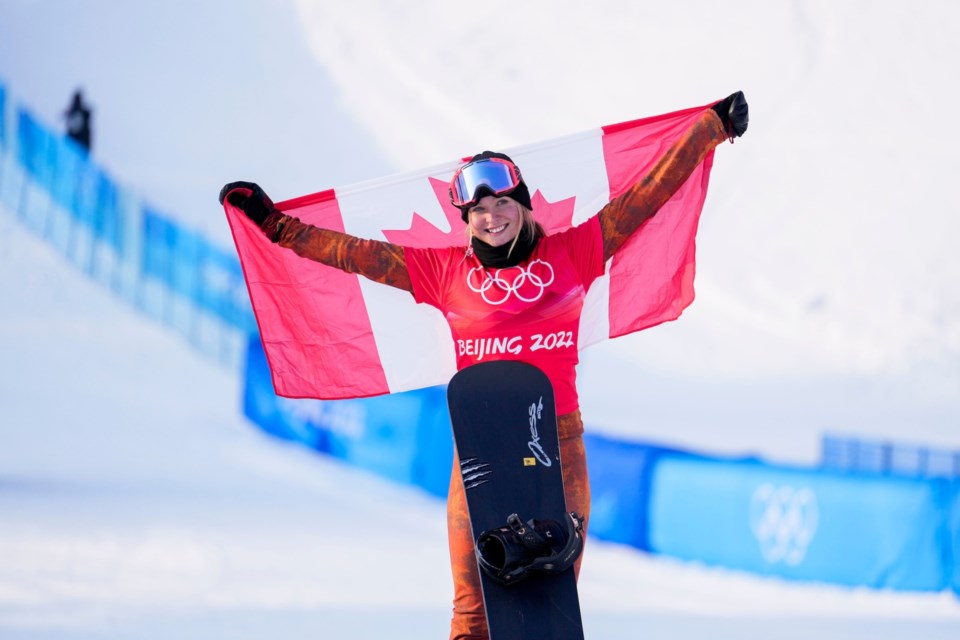 Prince George snowboard cross racer Meryeta O’Dine places third in the women’s snowboard cross final during the Beijing 2022 Olympic Winter Games in February.