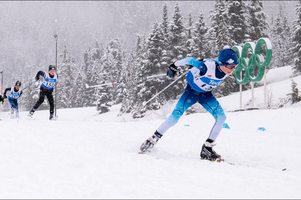 Young skiers charge hard at the Teck BC Cup event at Whistler Olympic Park on Feb. 10 and 11, 2024.