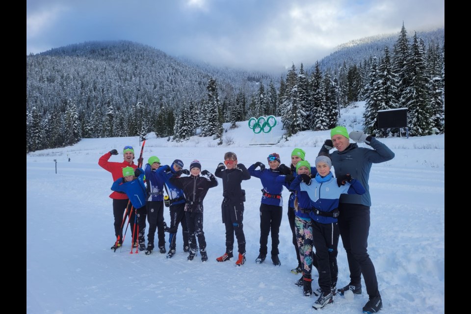 Athletes and coaches in Callaghan Valley for the 2023 Whistler Nordics Regional Camp.