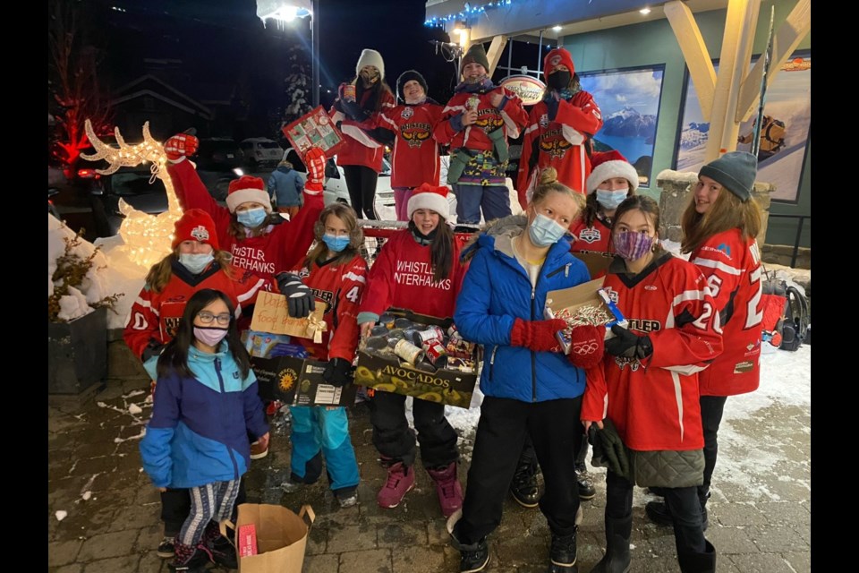 The Whistler Winterhawks U13 and U15 hockey teams fundraise for local food banks every year. 