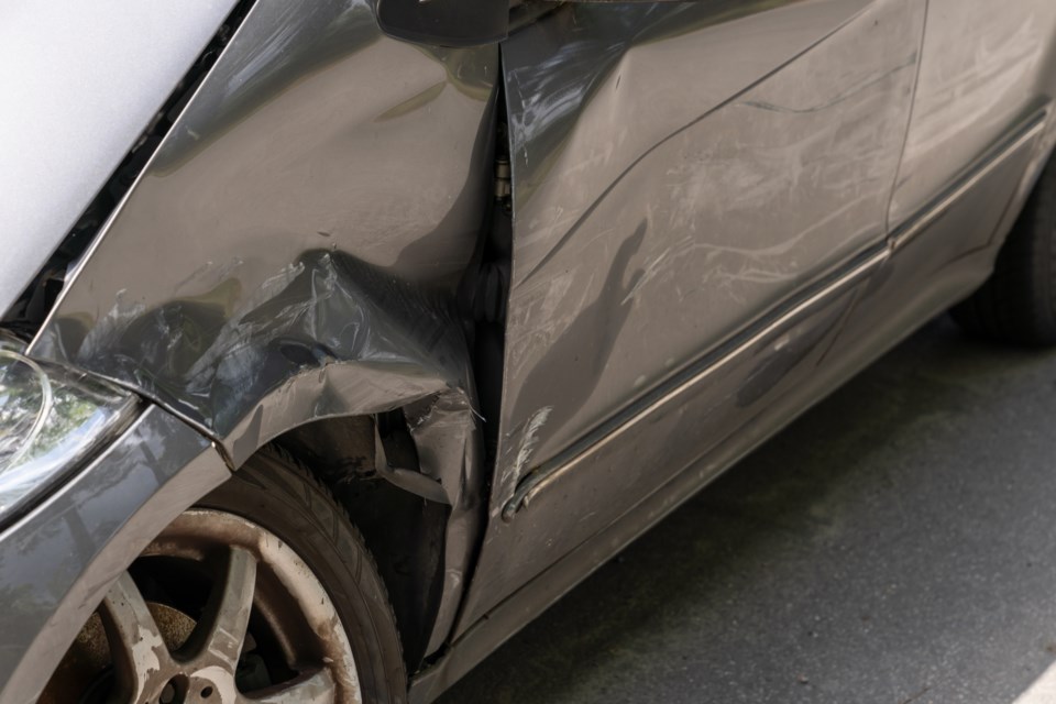 Car accident damaged vehicle