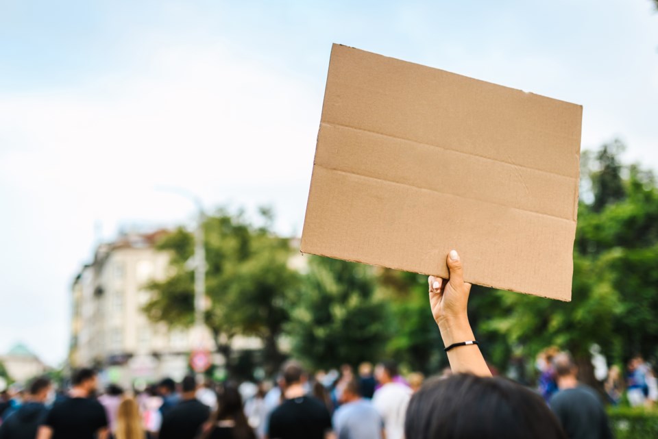 protest cardboard sign 