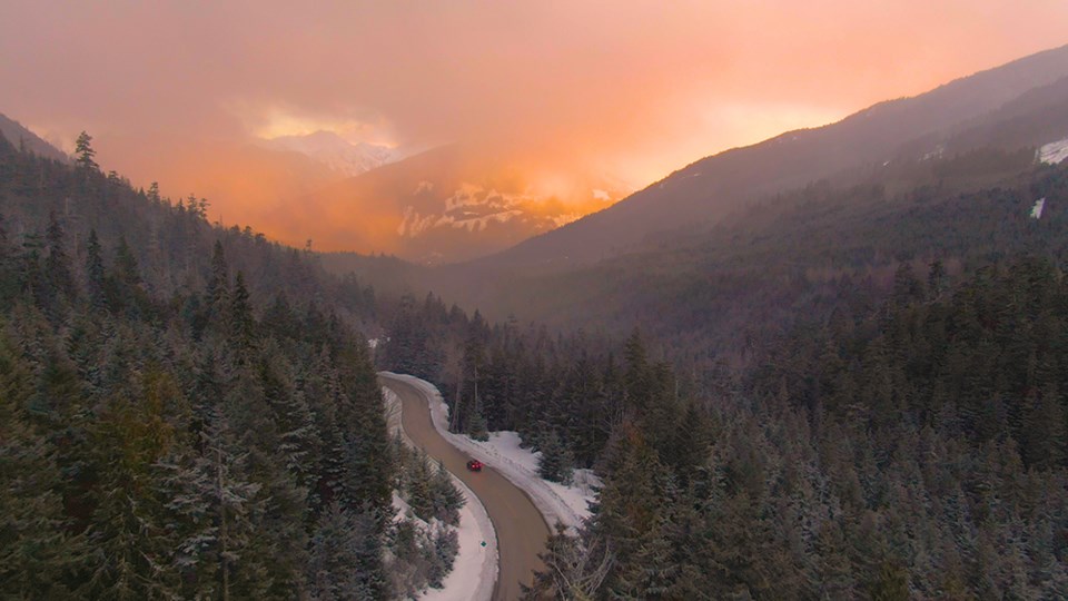 sea to sky highway whistler squamish sunset